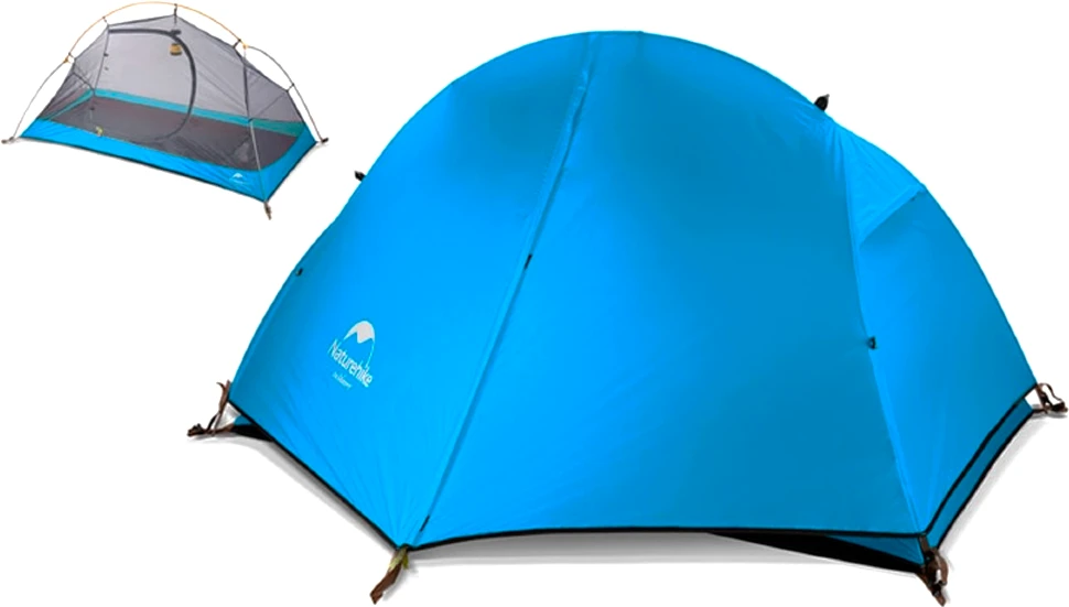 Палатка сверхлегкая с футпринтом Naturehike Cycling 1 NH18A095-D 210T одноместная, голубая